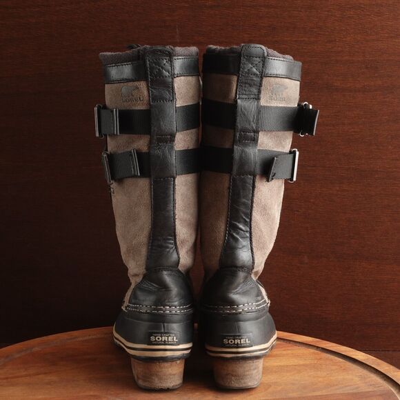 Sorel Boots Women size 7 Brown Conquest Carly Tall Leather Lace Up - Picture 9 of 16